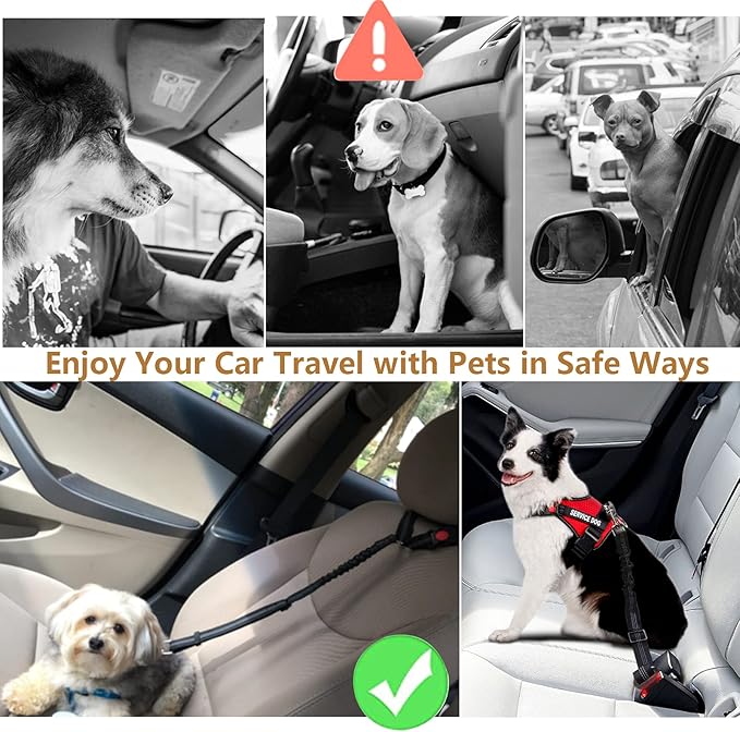 Dog Seat Belt 2-in-1 Headrest