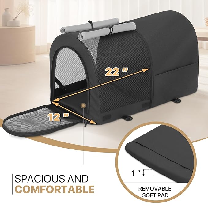 MoNiBloom Double Dog Stroller with Detachable Carrier Bags Large 4 Wheels Foldable Jogger for Small and Medium Dog Cats