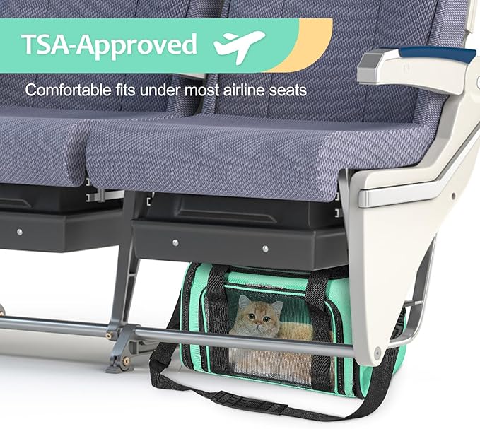 Cat Dog Carrier Up to 15 Lbs TSA Airline Approved Pet Carrier for Small Medium Cats Puppies Dog Carriers for Small Dogs Collapsible Soft Sided Cat Travel Carrier 15.7"x10.2"x10.2"