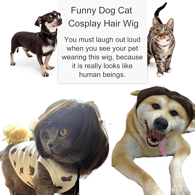 Funny Dog Wig Pet Costumes