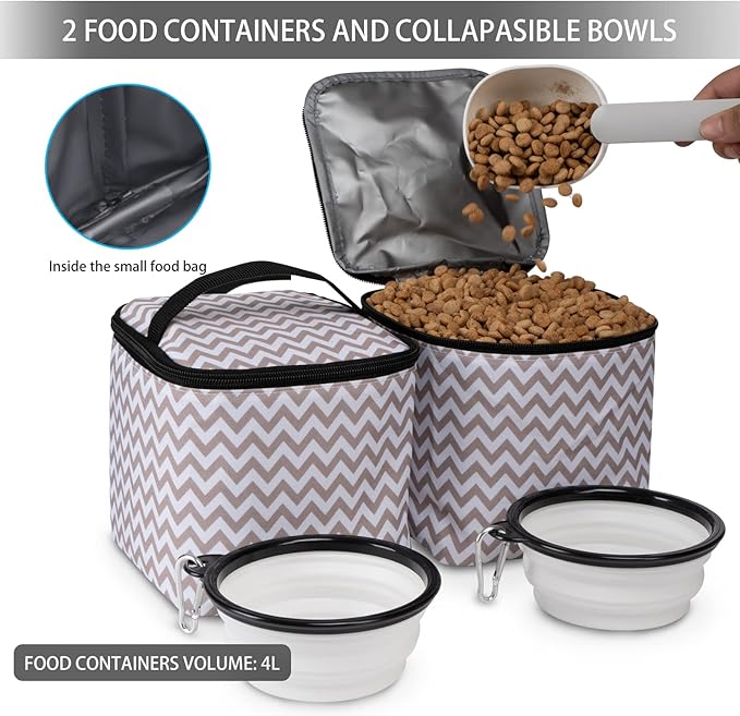 BAGLHER Pet Travel Bag 2 Silicone 2 Food