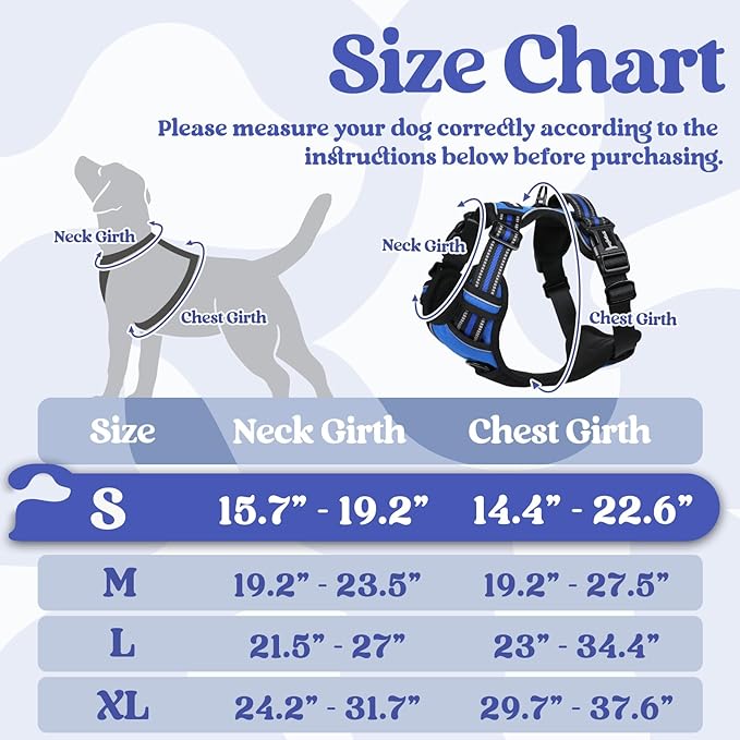 rabbitgoo Dog Harness Small Sized 3 Buckles,
