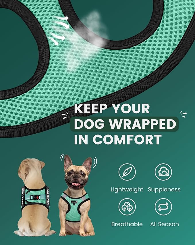 FAYOGOO Service Dog Vest for Medium Breed 6PCS Removable