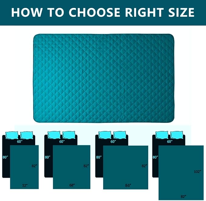 SPXTEX Dog Bed Cover Washable Pee Pads Dog Blankets for Puppy Large Dog Cat 1 Piece(52"x82",Aqua)