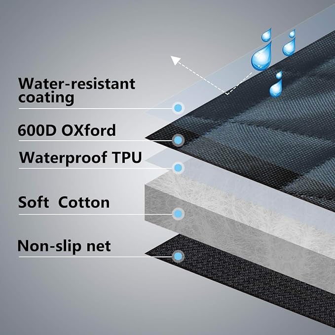 Vailge Black Leather Waterproof Dog Car Seat Covers with Mesh Window for Back Seat