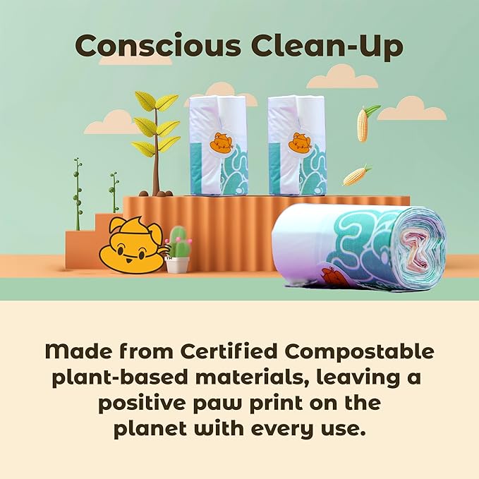 Color-Coded Dog Poop Bags 45 bags (3 rolls)