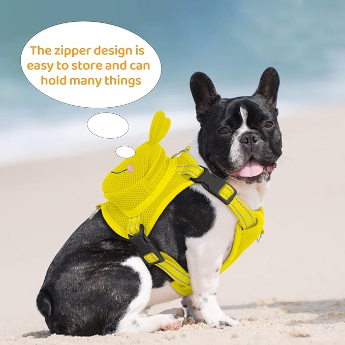 Dog Backpack Harness Dog Self Carrier Bag Adjustable