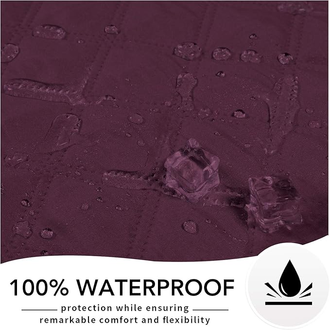 Easy-Going 100% Waterproof Dog Bed Cover (86X82 in,Wine)