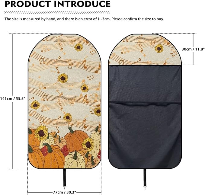 Yewattles Fall Musical Pumpkins Stain Resistant Car Seat