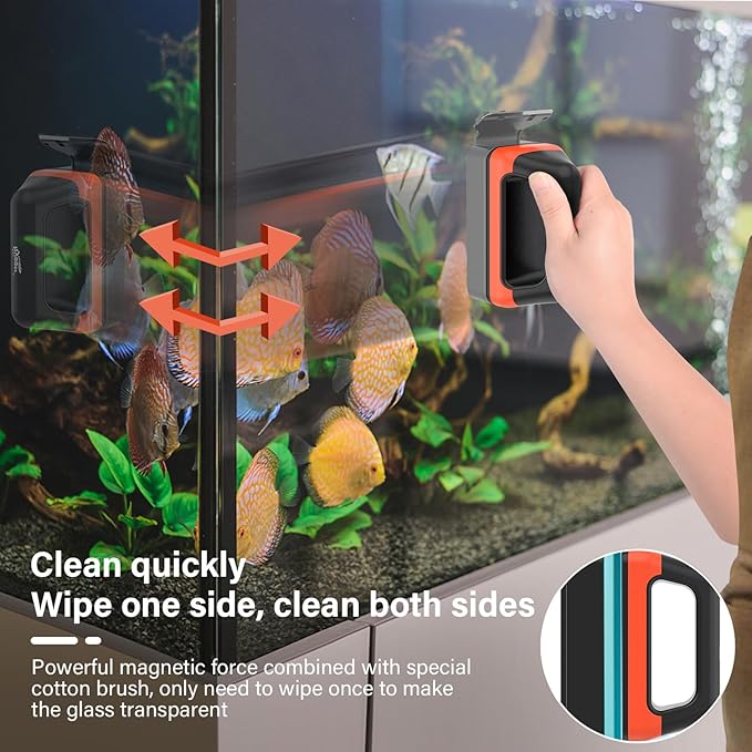 hygger Fish Tank Magnetic Glass Cleaner Two Detachable
