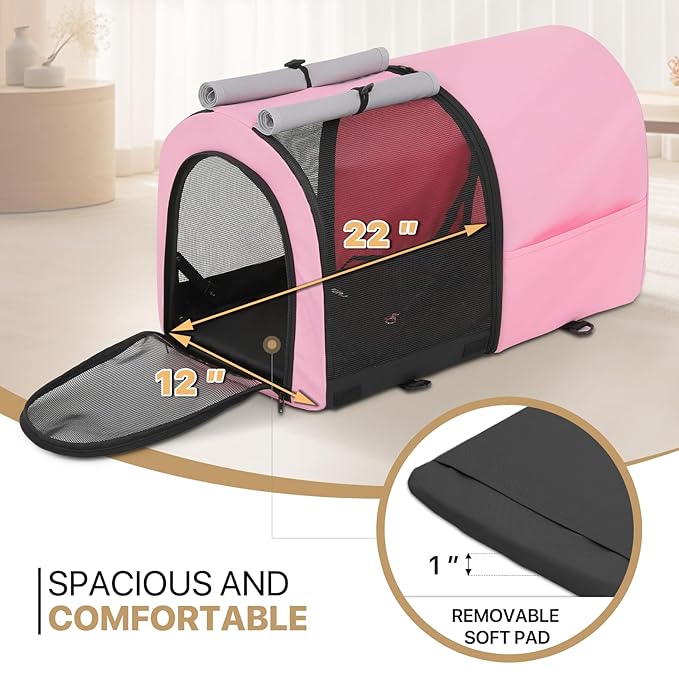 MoNiBloom Double Dog Stroller with Detachable Carrier Bags Large 4 Wheels Foldable Jogger for Small and Medium Dog Cats