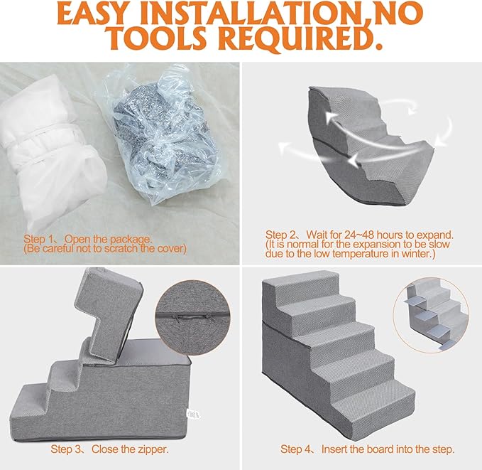 Topmart Dog Stairs for Small Dogs 5-Step,22.5" H,