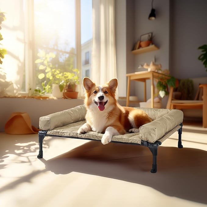 Veehoo Cooling Elevated Dog Bed + Waterproof Removable Pillow-Top Mat CWC2331B