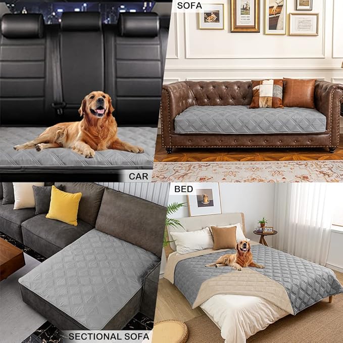 SUNNYTEX Waterproof & Reversible Dog Bed Cover Sofa Pets(82 * 82“)