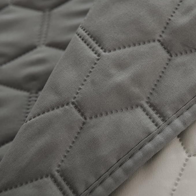 Waterproof Pet Blankets Dog Bed Cover for Pets Reusable Furniture Protector (Dark Grey+Grey 52"x82")