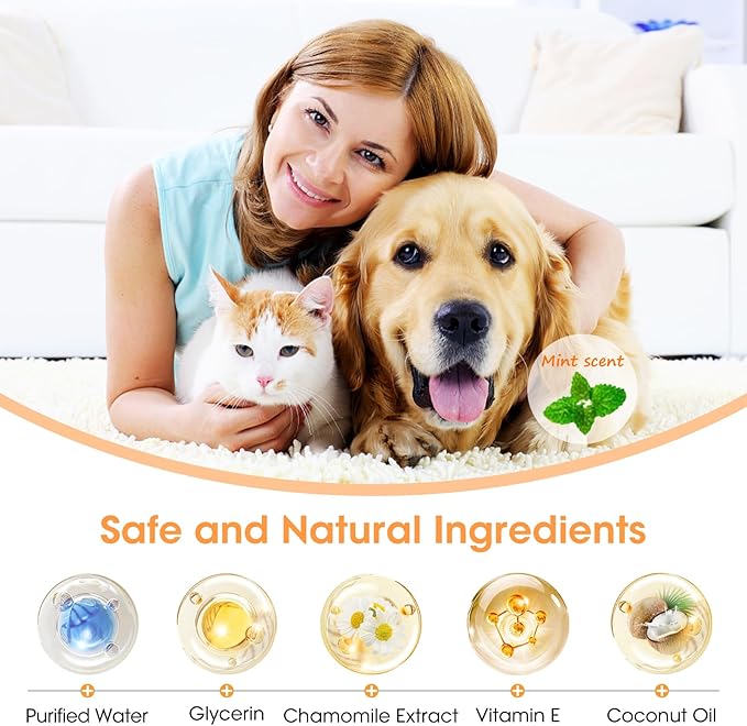 Dental Care Finger Wipes for Dogs & Cats Flavor,100pcs