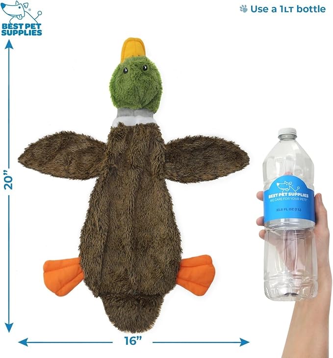 Best Pet Supplies 2-in-1 Stuffless Squeaky Dog Toys with Soft 4 Figures,