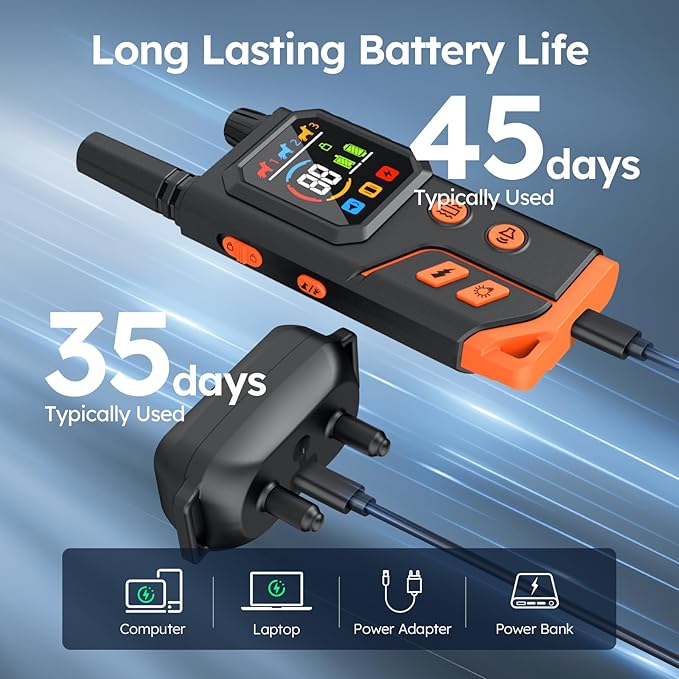 Dog Shock Collar 3300FT with Light for Night Walks