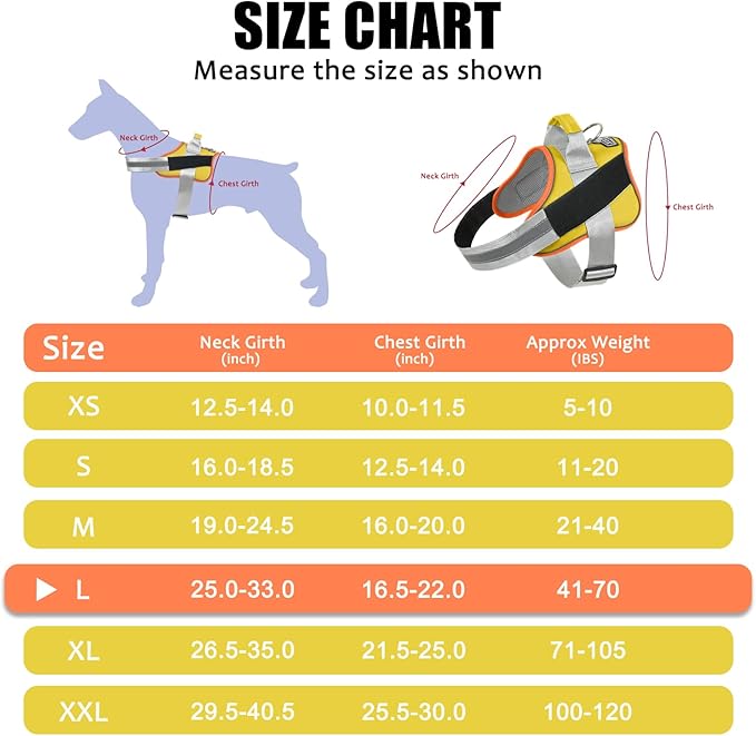 Bolux Dog Harness 1), YellowOrange)