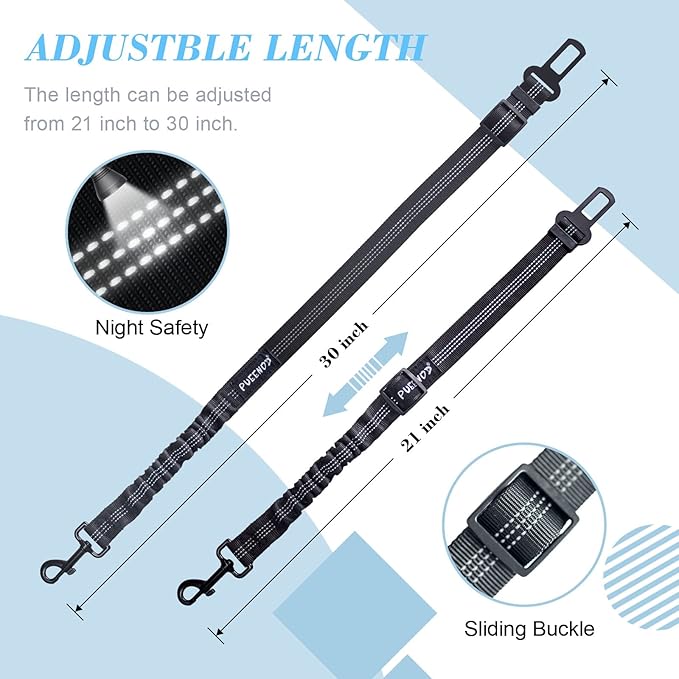 2 Pack Dog Seat Belt Adjustable Dog Car