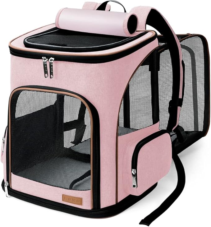 Lekereise Pet Carrier Backpack Expandable Cat Backpack for Small Dogs Cats