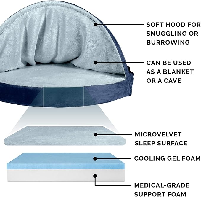 Furhaven 26" Round Cooling Gel Dog Bed for Medium/Small Dogs w/ Removable Washable Cover 30 lbs 26-inch