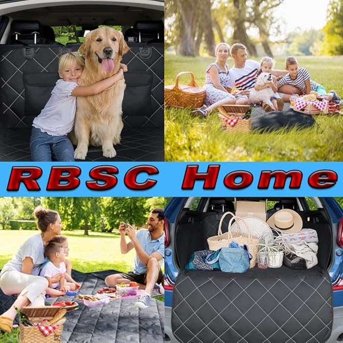 RBSC Home Dog Car Back Seat Cover 40 Inches Waterproof Cargo Liner for Dogs Heavy Duty and Nonslip Cargo Cover for Trucks