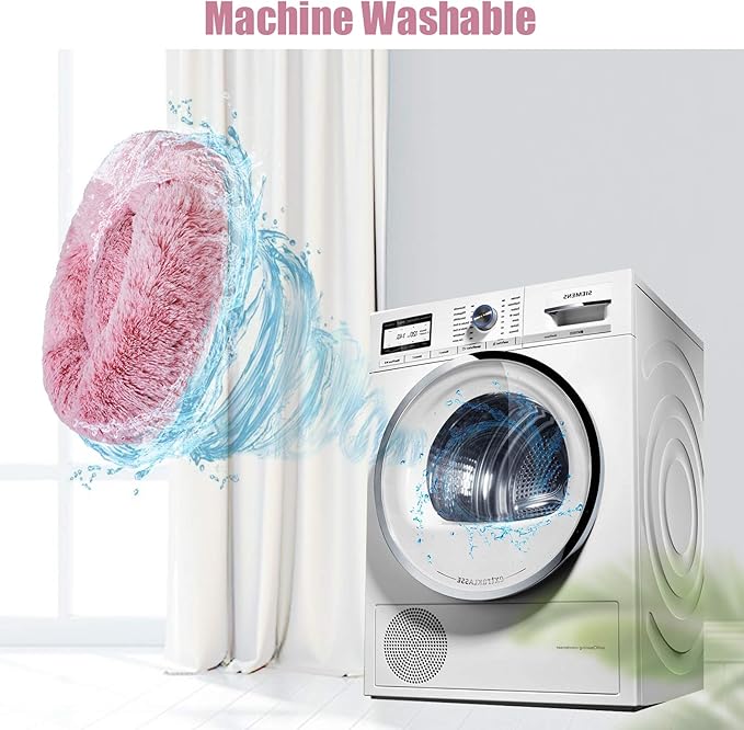 Aurako Cat Bed Dog Bed Round Cushion Pet 16" Pink