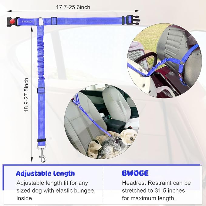 BWOGUE Pet Dog Cat Seat Belts (1 Pack)