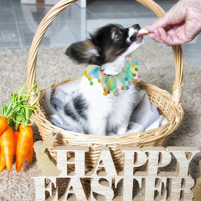 Elegant little tail 1PC Dog Easter Day Costume - Dog Cat Easter Day Collar Pet Collar Patterns Pet Tutu Collar Suit Pet Colorful Costume for Cats Small Medium Dogs