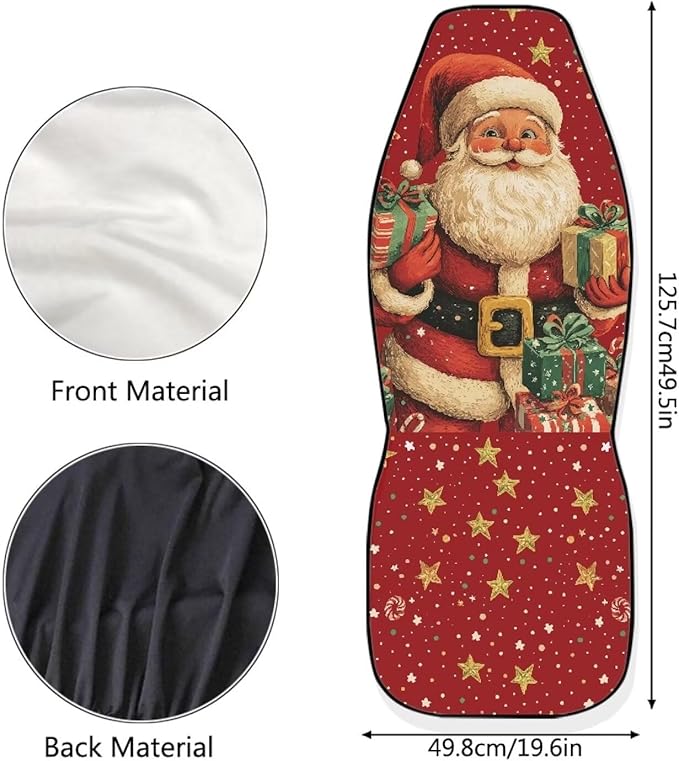 Christmas Santa Claus Seat Covers for Cars Front Seat