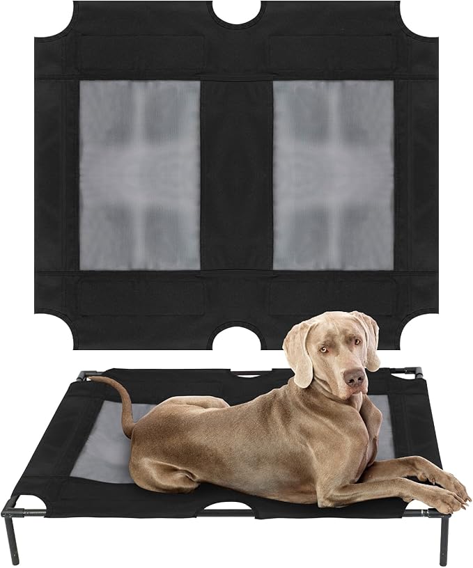 2 Pcs Elevated Dog Bed Replacement Cover Raised Pet Cot Replacement Cover with Mesh Panel 36 x 30 Inch for Outdoor Indoor