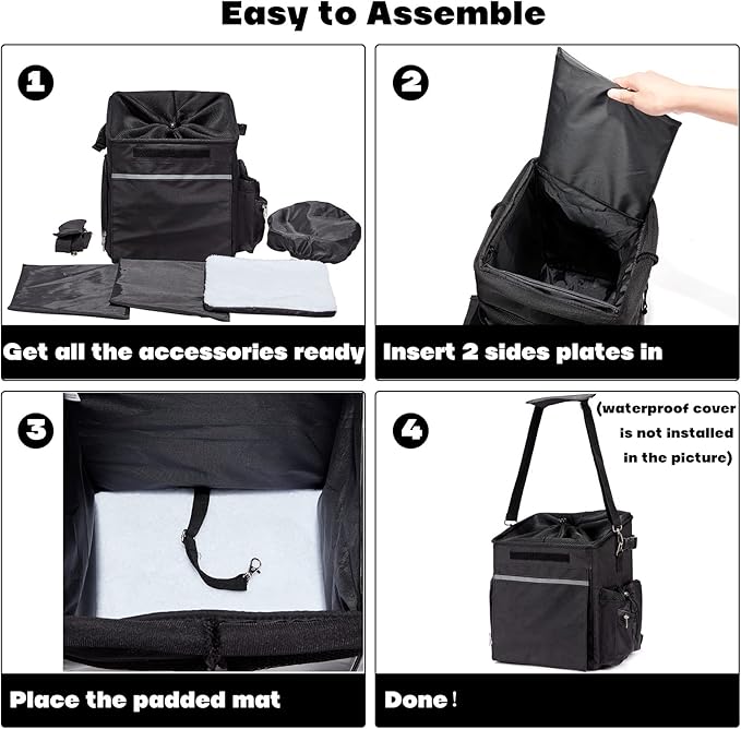 Pet Bicycle Carrier Waterproof Dog Bike Basket Bag