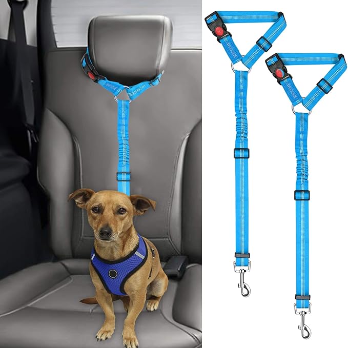 BWOGUE 2 Packs Dog Cat Safety Seat Belt