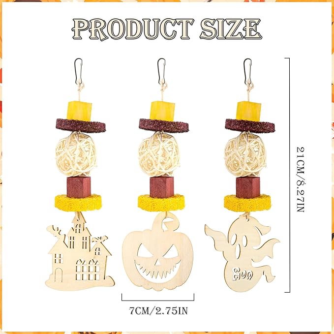 Abizoo Halloween Guinea Pig Chew Toys 3 Pcs