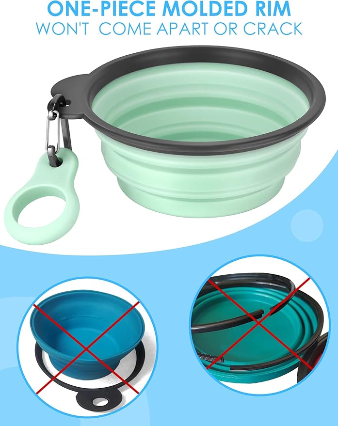 Aonkey Collapsible Dog Bowls with Bottle Carrier 2 Pack 15oz
