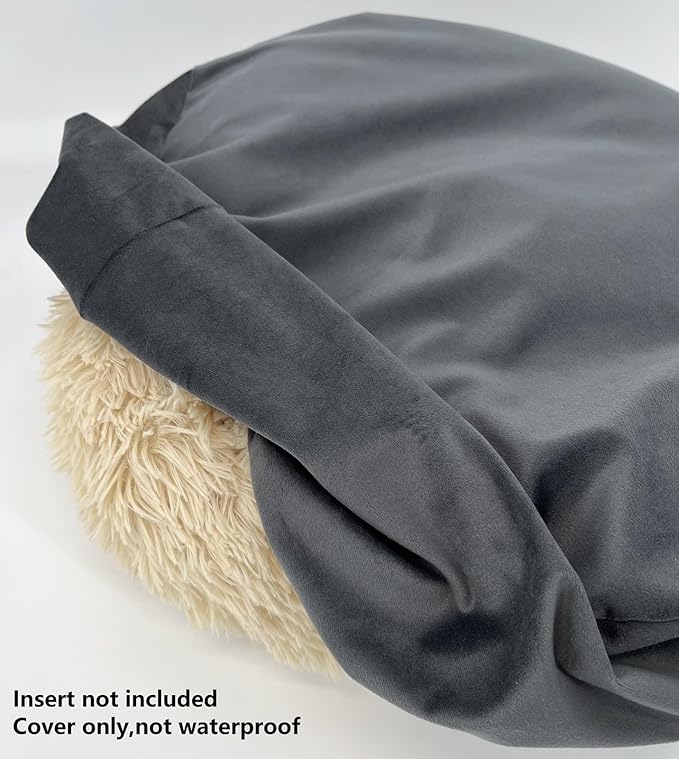 Round Dog Bed Slip Cover 30 Inch Grey