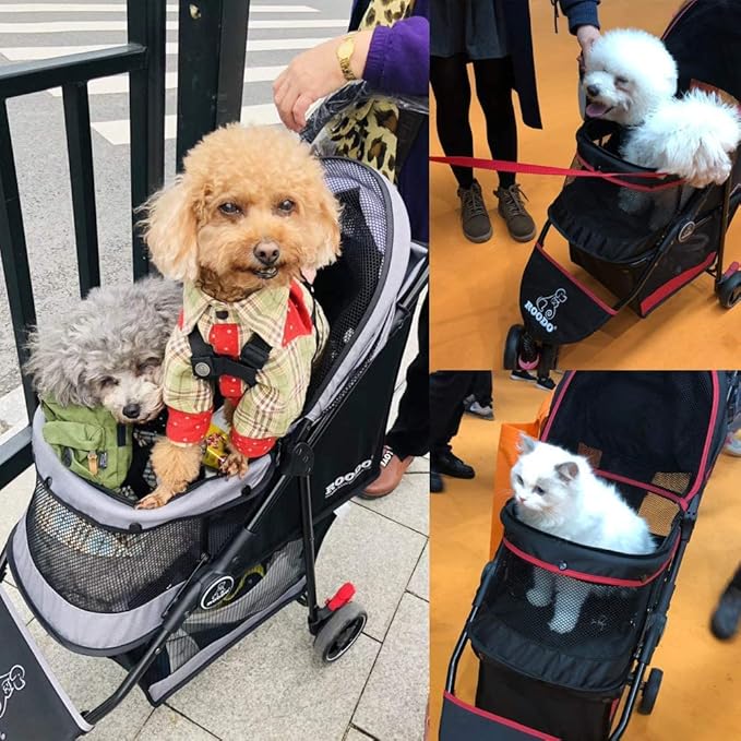 ROODO Escort 3Wheel Dog Stroller Cat Stroller Pet Stroller for Small Dogs and Cats