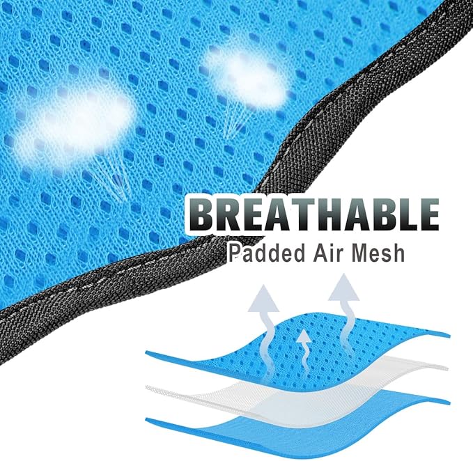 BARKBAY No Pull Dog Harness Large Step in Reflective Dog Harness with Front Clip and Easy Control Handle for Walking Training Running with ID tag Pocket(Blue/Black