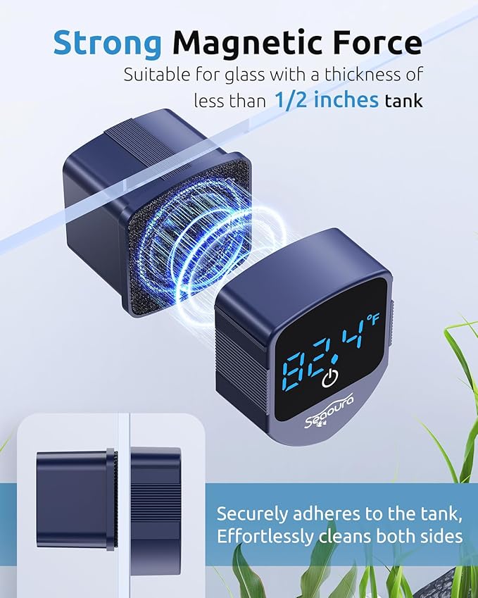 Aquarium Magnetic Cleaner with Thermometer
