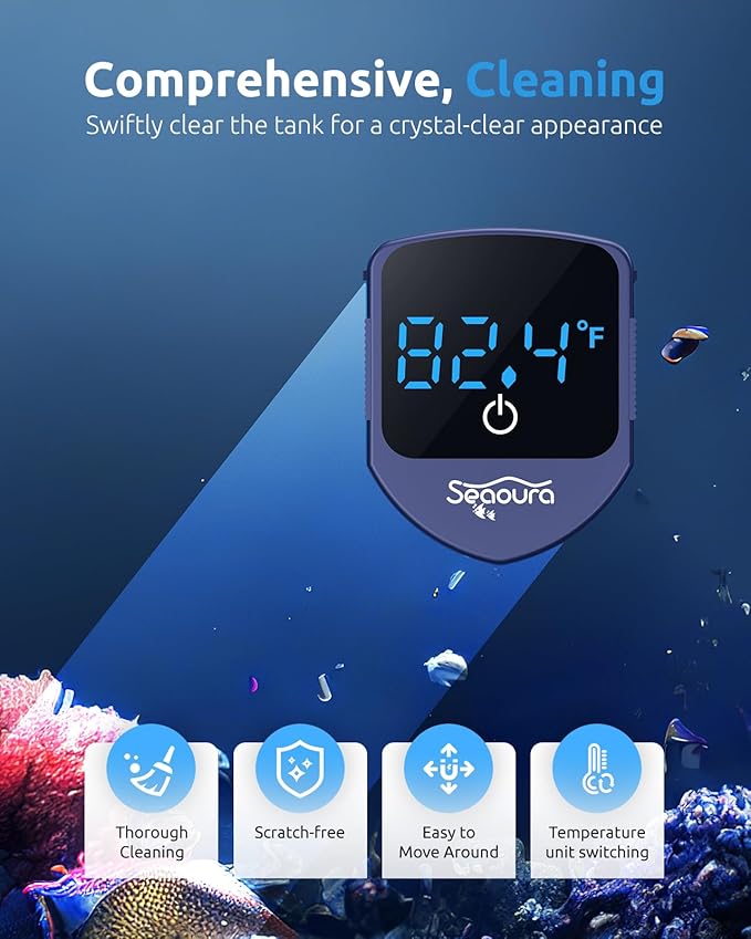 Aquarium Magnetic Cleaner with Thermometer