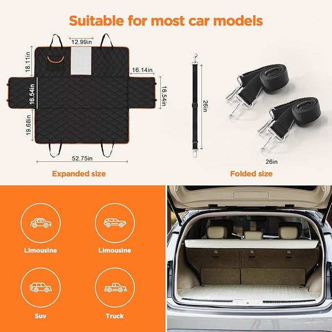 Waterproof Dog Car Seat Cover For Back Seat