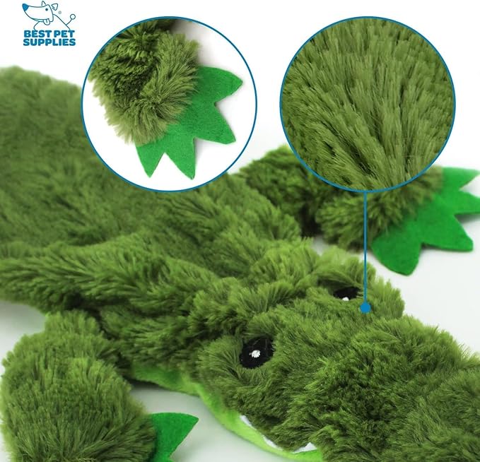 Best Pet Supplies 2-in-1 Stuffless Squeaky Dog Toys with Soft 4 Figures,