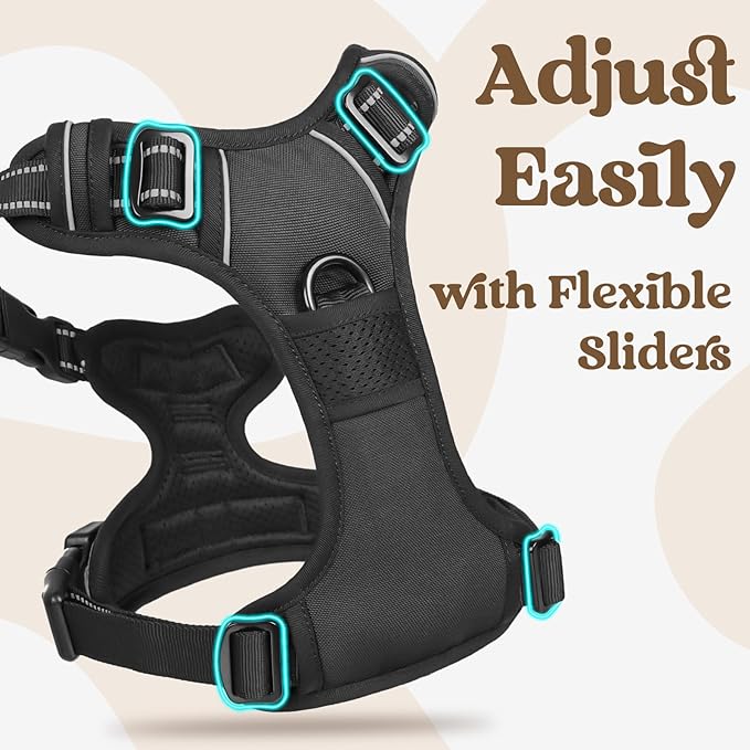 rabbitgoo Dog Harness Medium Sized 3 Buckles,