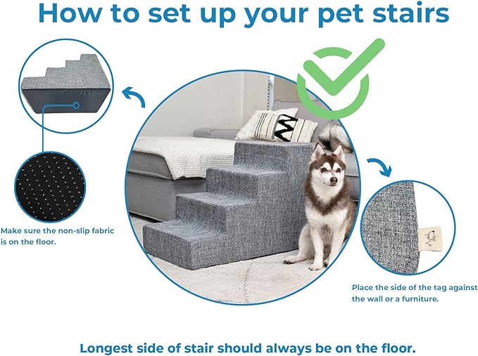 Best Pet Supplies Dog Stairs for Small Dogs & Cats 4-Step