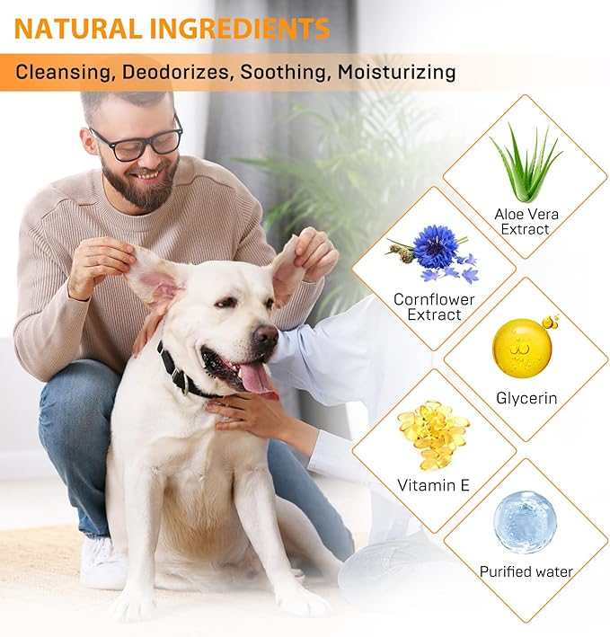 Ear Cleaner Finger Wipes for Dogs & Cats 100 Disposable