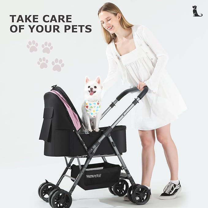 SWITTE Dog Stroller for Small Medium Dogs 4 Universal
