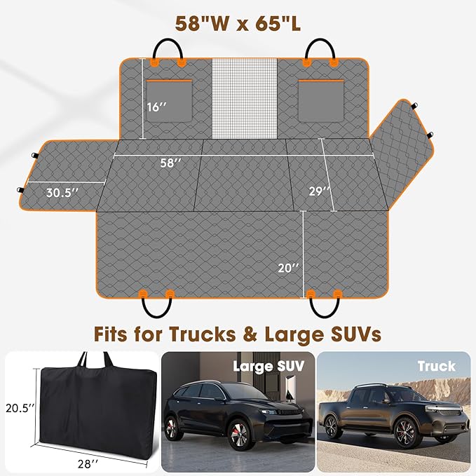 MIXJOY XL Dog Back Seat Extender for Truck