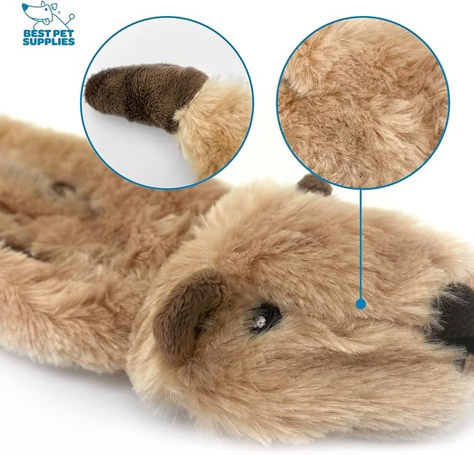 Best Pet Supplies 2-in-1 Stuffless Squeaky Dog Toys with Soft 4 Figures,