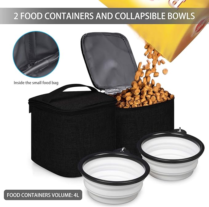 BAGLHER Pet Travel Bag 2 Silicone 2 Food